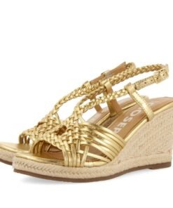 Sandalia plataforma yute Oro Oscuro