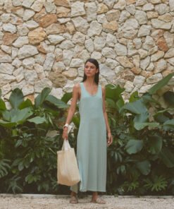 Vestido tejido verde